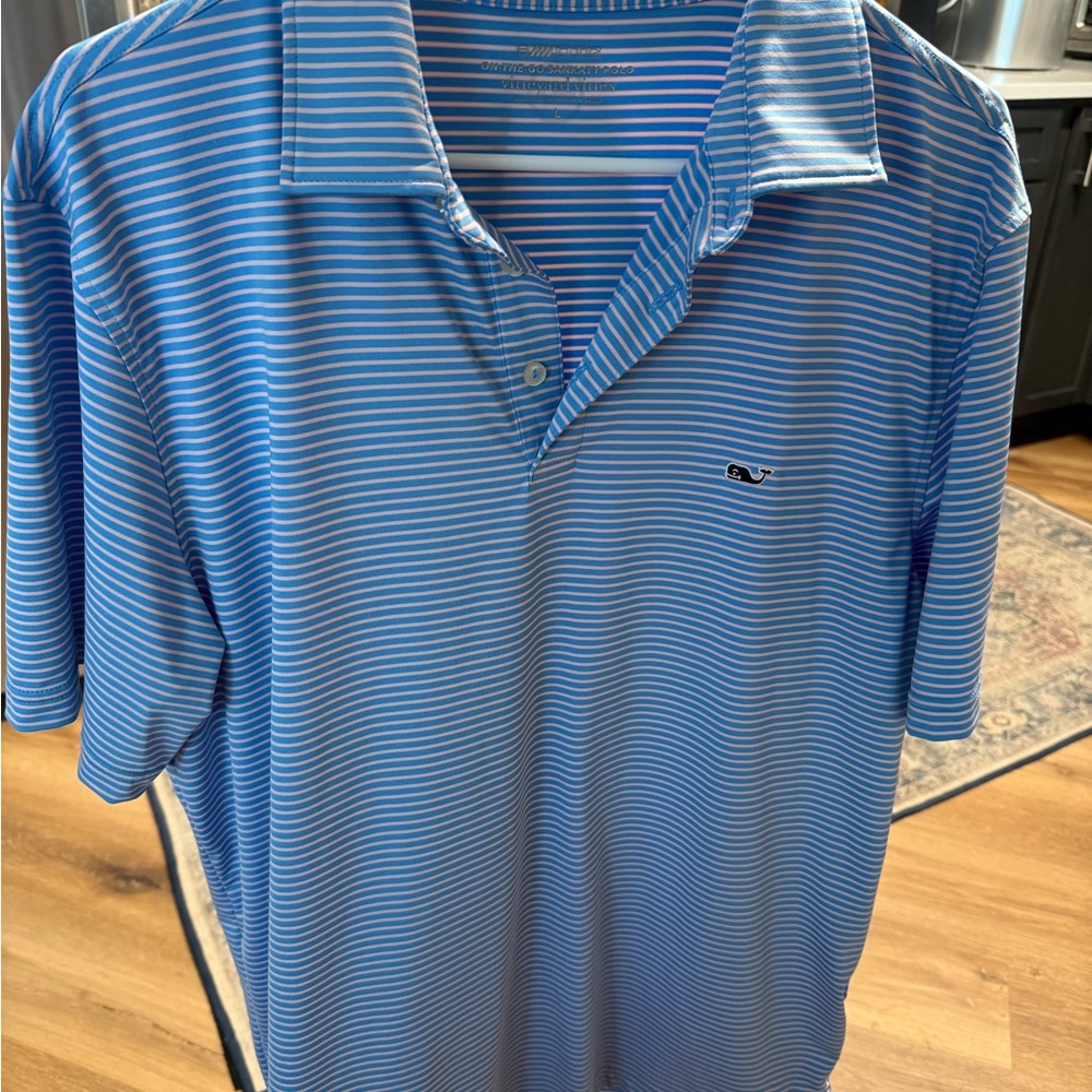Vineyard Vines Light Blue Striped Polo Shirt